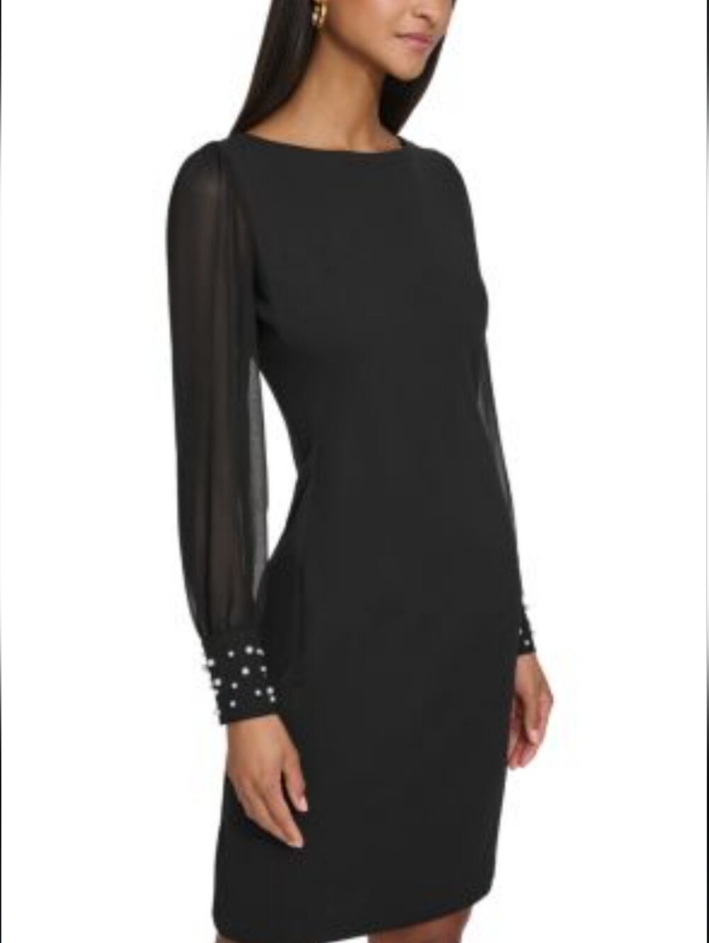 Karl Lagerfeld Paris Women's Size 10 Chiffon Dress Black